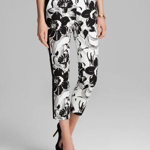 Adrianna Papell Black & White Floral Pants Size 10